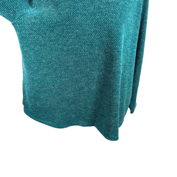 Chicos Teal Blue Knit Tunic Top A-line Side pockets Artsy Lagenlook Size 3 = XL - Picture 4 of 11